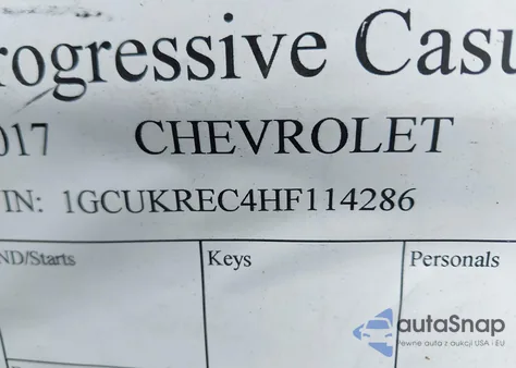 2017 Chevrolet Silverado 1500 1Lt z USA, uszkodzony, nr VIN 1GCUKREC4HF114286